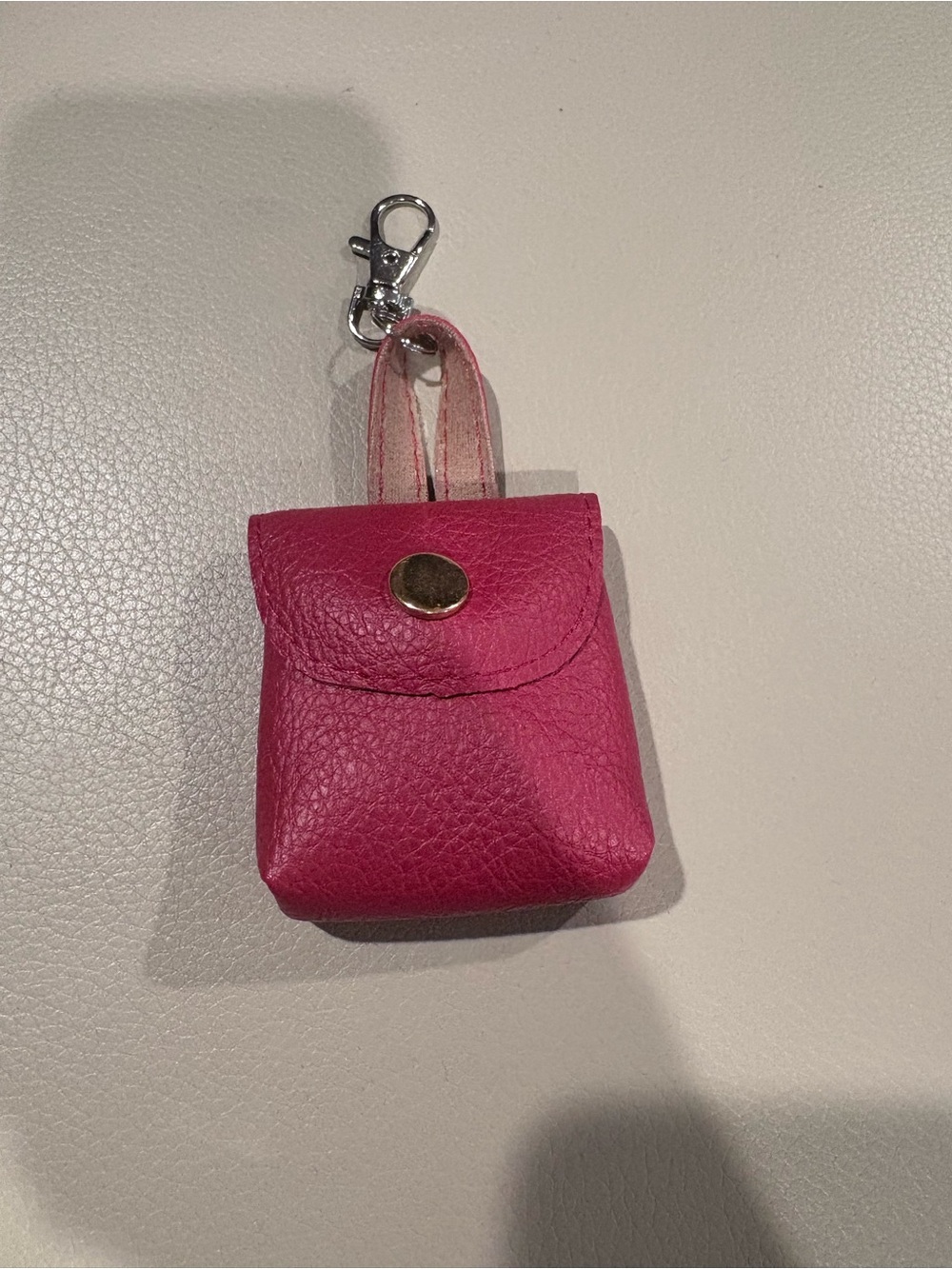 Leather Keychain Pouch - Red
